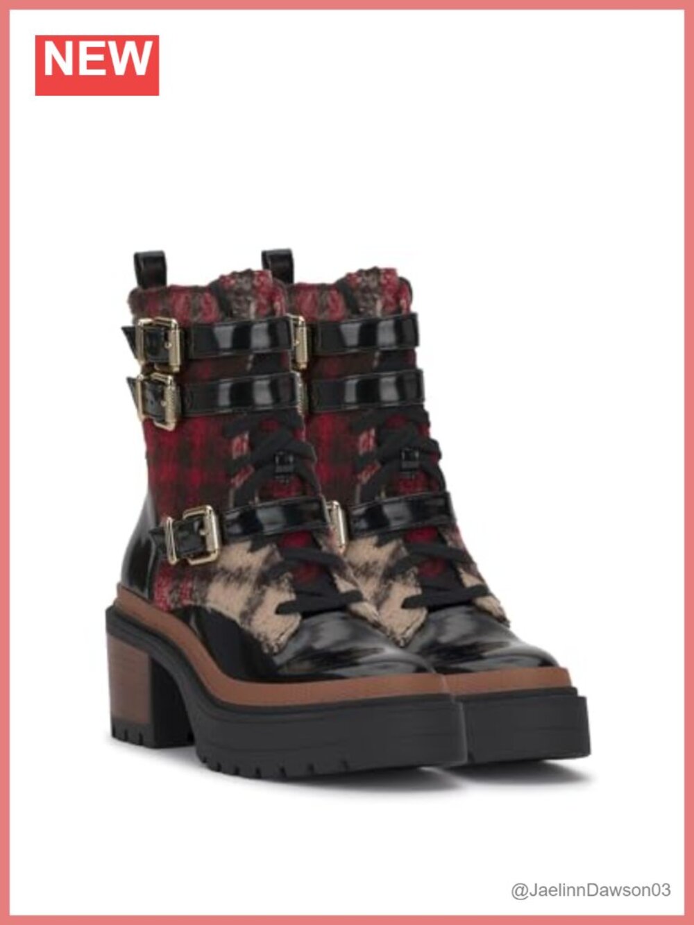 Faux Leather Mid-Calf Boots with Buckle Closure